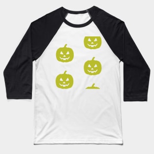 Rotund Jack-O-Lantern Tile (Bright Green) Baseball T-Shirt